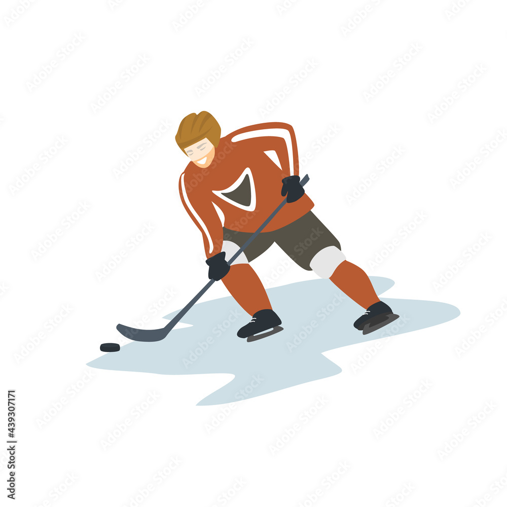 Fototapeta premium ice hockey player isolated vector illustration graphic