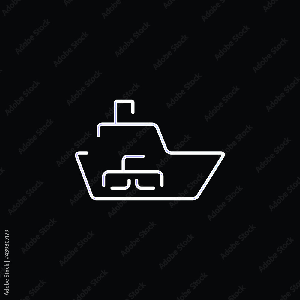 Boat Logistics Transport With Boxes Inside blue gradient vector icon Boat Logistics Transport With Boxes Inside blue gradient vector icon