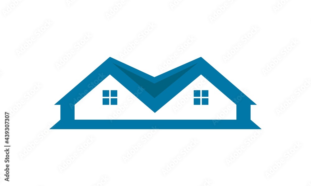blue house logo building blue house logo building