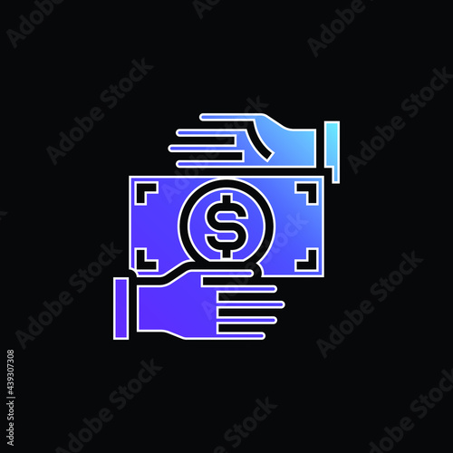 Bribery blue gradient vector icon