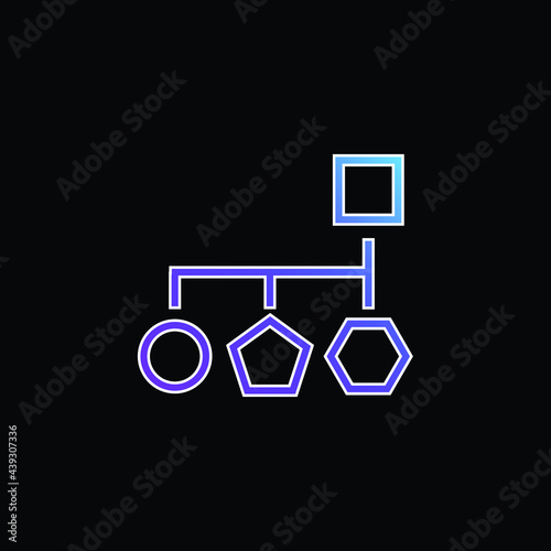Block Scheme Of Basic Geometrical Shapes blue gradient vector icon