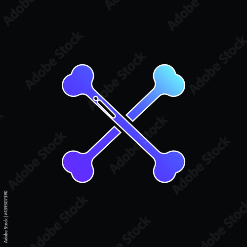 Bone blue gradient vector icon
