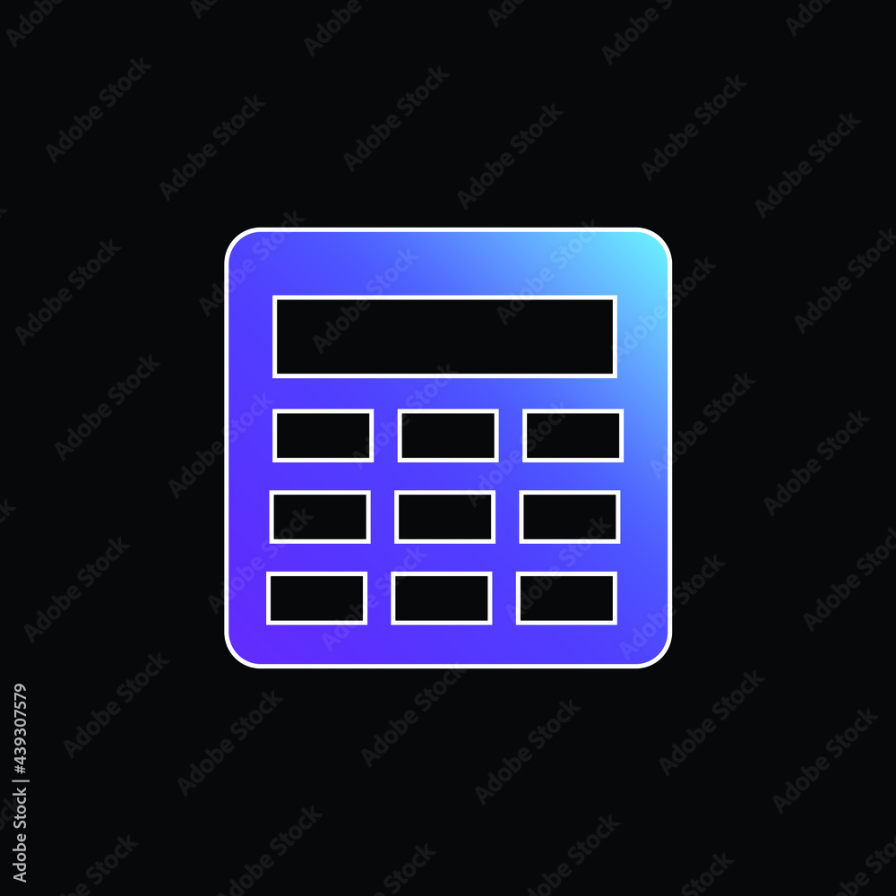 Big Calculator blue gradient vector icon Big Calculator blue gradient vector icon