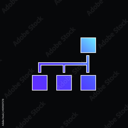 Blocks Scheme Of Squares And Lines blue gradient vector icon