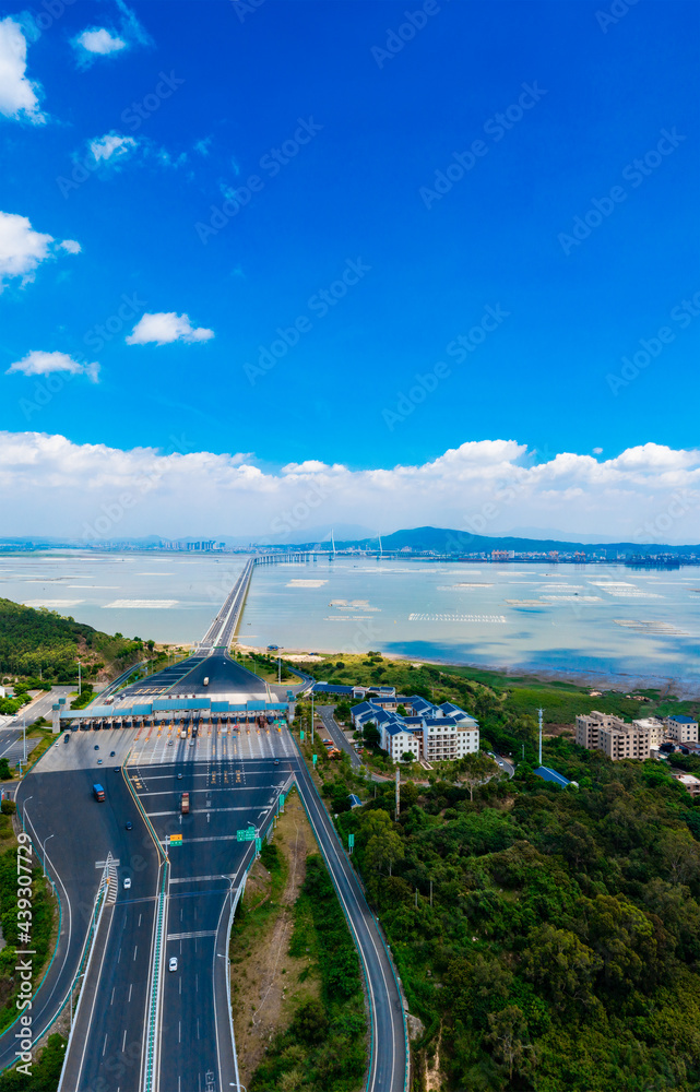 Fototapeta premium Bay scenery of Xiazhang bridge in Fujian Province, China