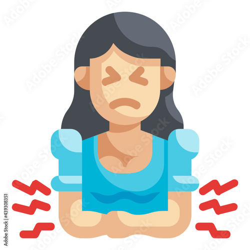 stomachache flat icon