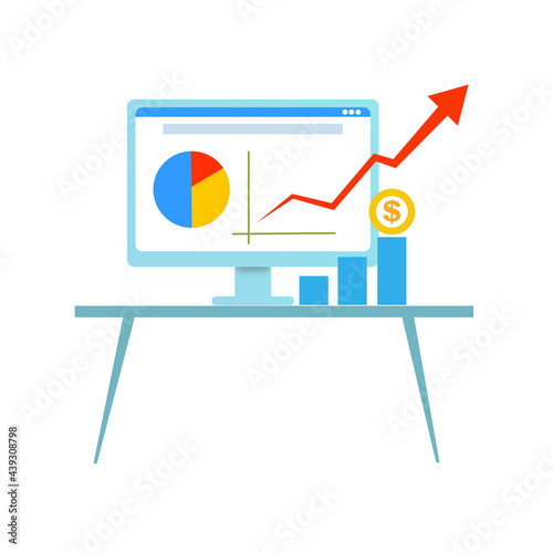 Illustration of a graph. Business vector. profit art. Modern business. Increasing in annual income. Gross Domestic Product of a country.
