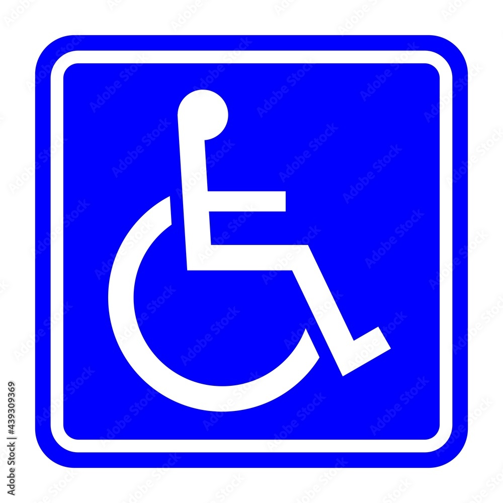 Wheelchair symbol on white background. Disability sign, illustration Wheelchair symbol on white background. Disability sign, illustration