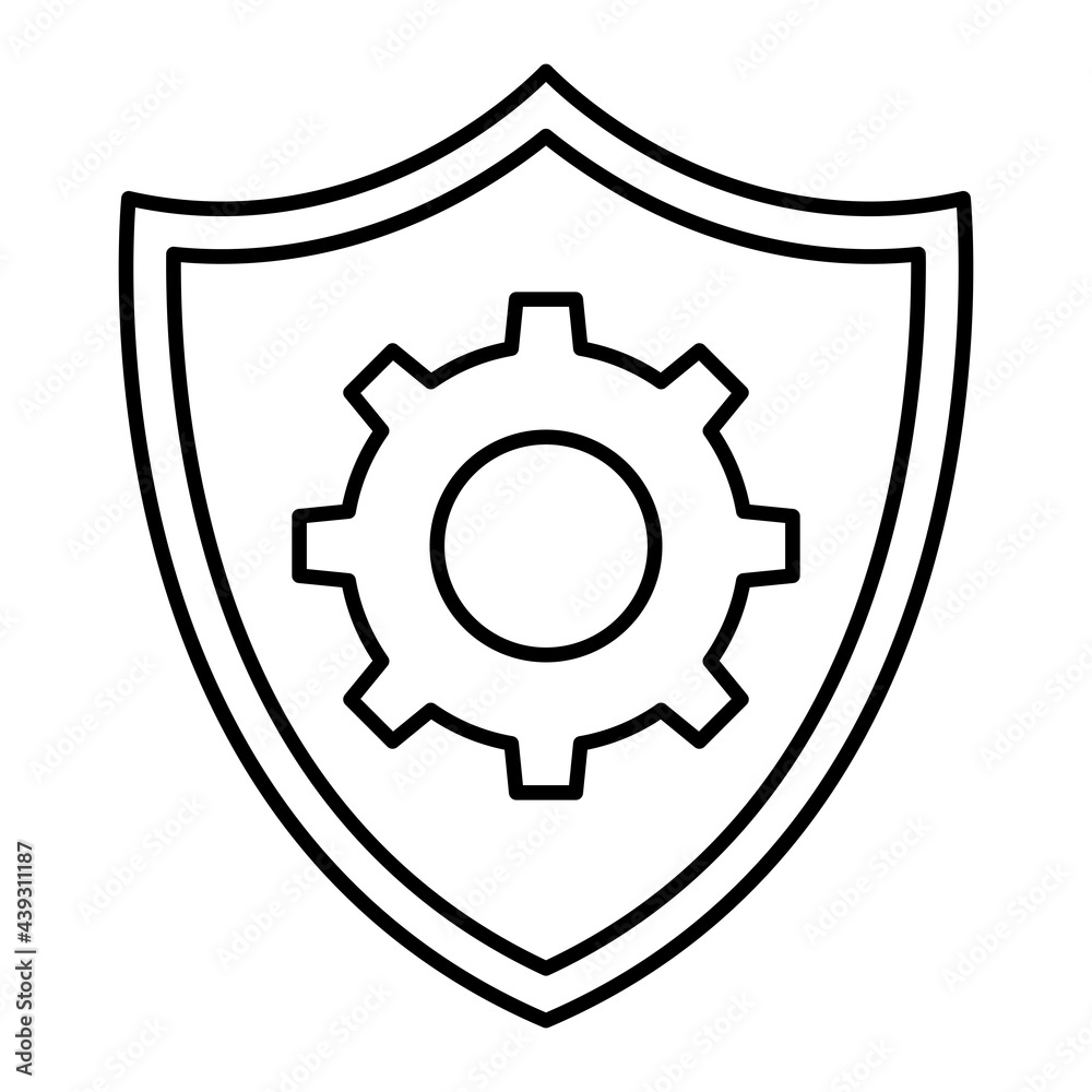 Vector Cyber Setting Outline Icon Design Vector Cyber Setting Outline Icon Design