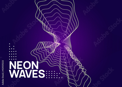 Gradient party flyer. Electro dance music. Electronic trance sound. Club dj poster. Techno event.