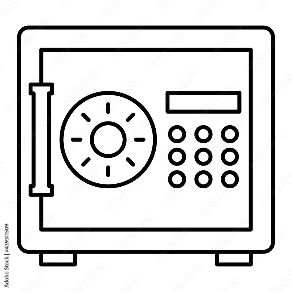 Vector Safe Box Outline Icon Design