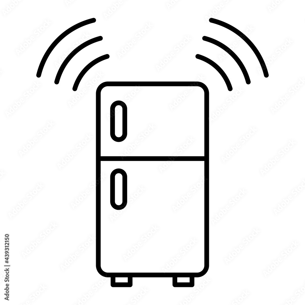Vector Smart Refrigerator Outline Icon Design Vector Smart Refrigerator Outline Icon Design