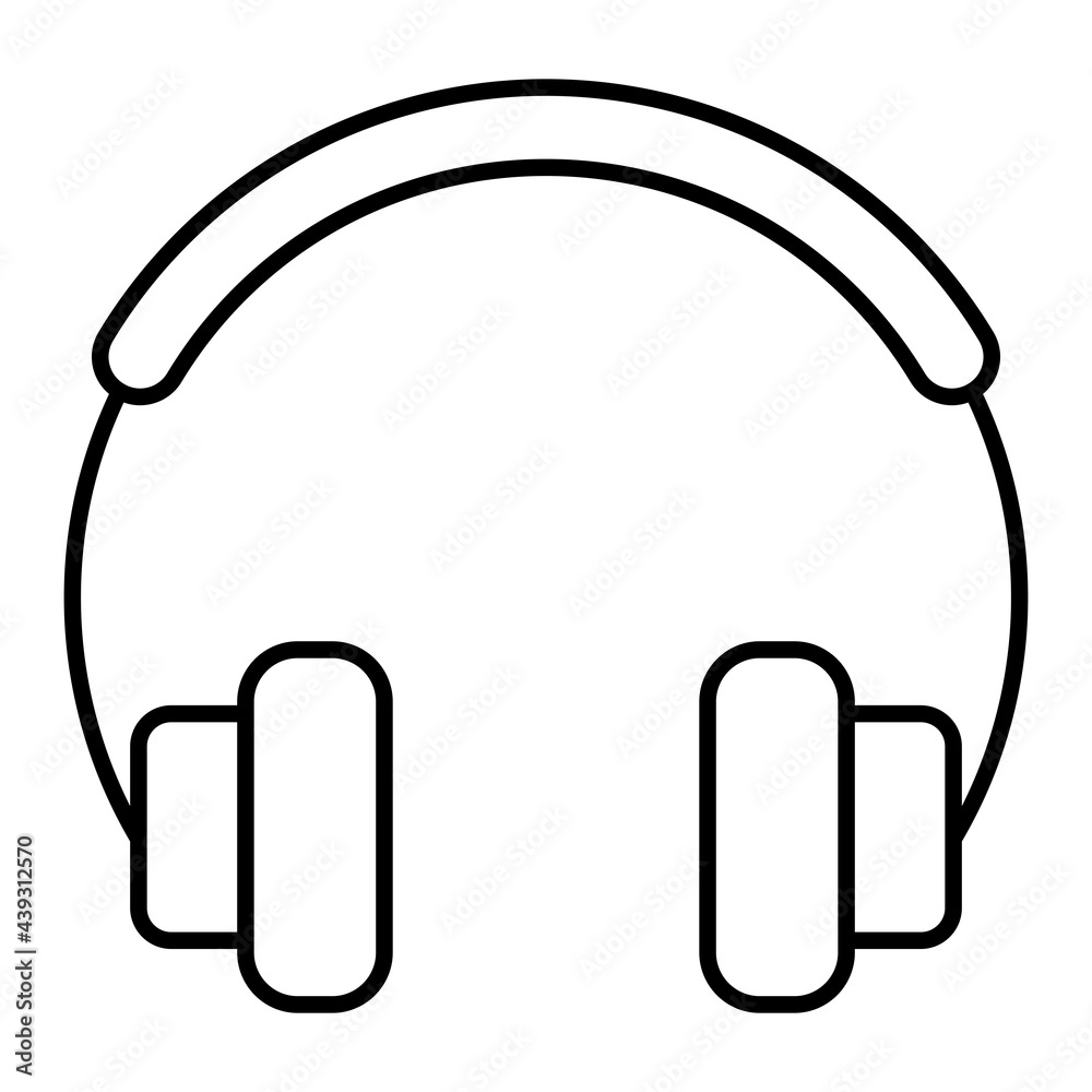 Vector Headphones Outline Icon Design Vector Headphones Outline Icon Design