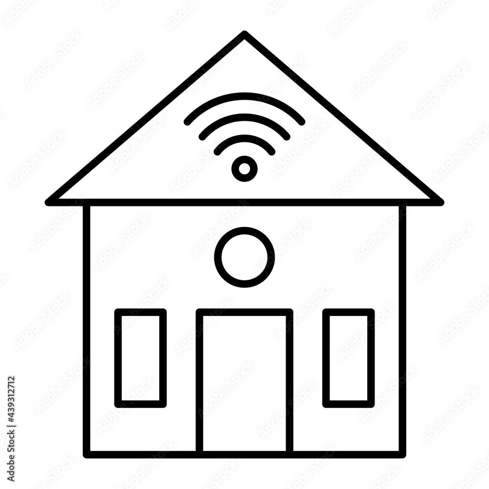 Vector Smart House Outline Icon Design Vector Smart House Outline Icon Design