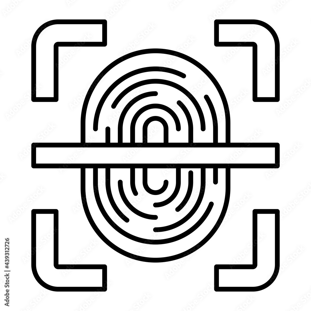 Vector Fingerprint Scanner Outline Icon Design Vector Fingerprint Scanner Outline Icon Design
