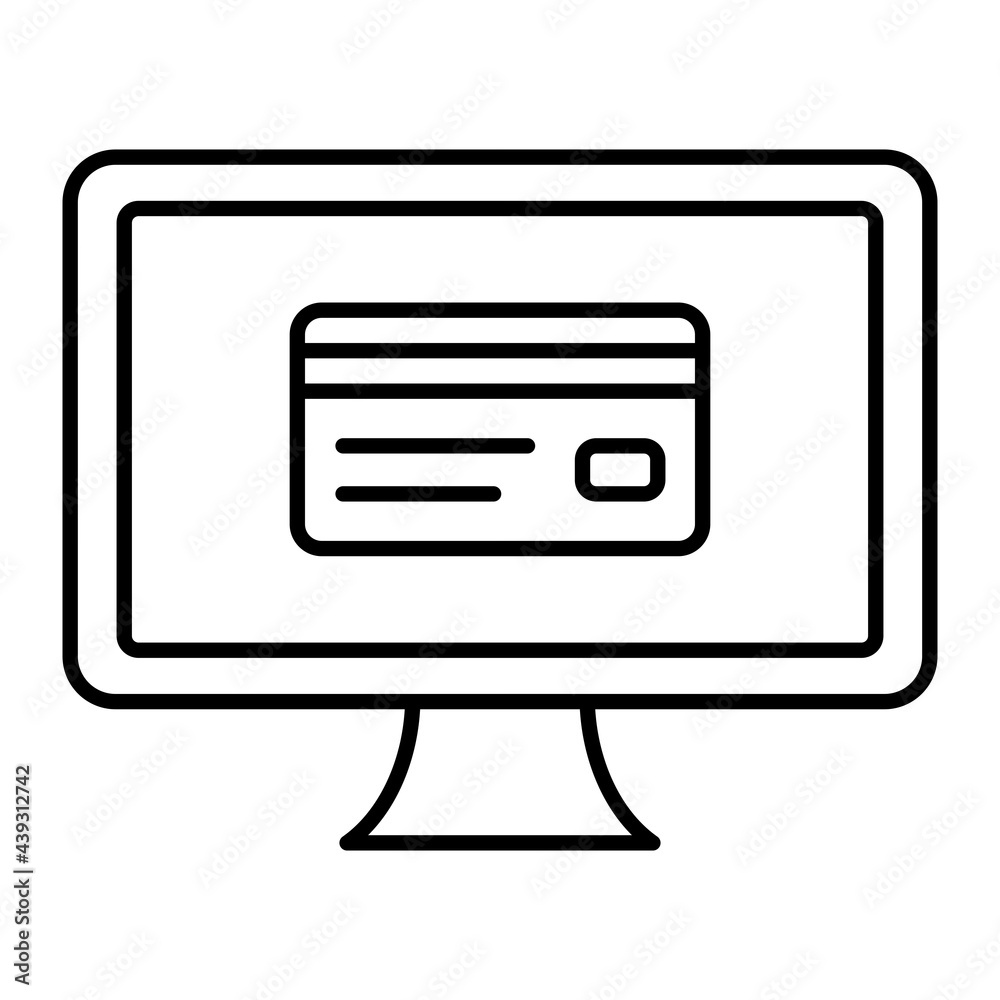 Vector Online Payment Outline Icon Design Vector Online Payment Outline Icon Design