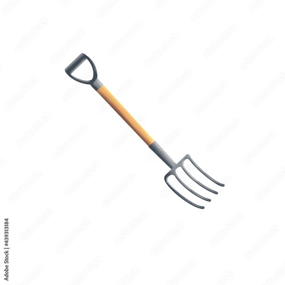 garden pitchfork on a white background, a separate item.