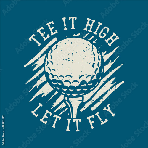 t shirt design i'd rather be golfing with golf stick vintage illustration