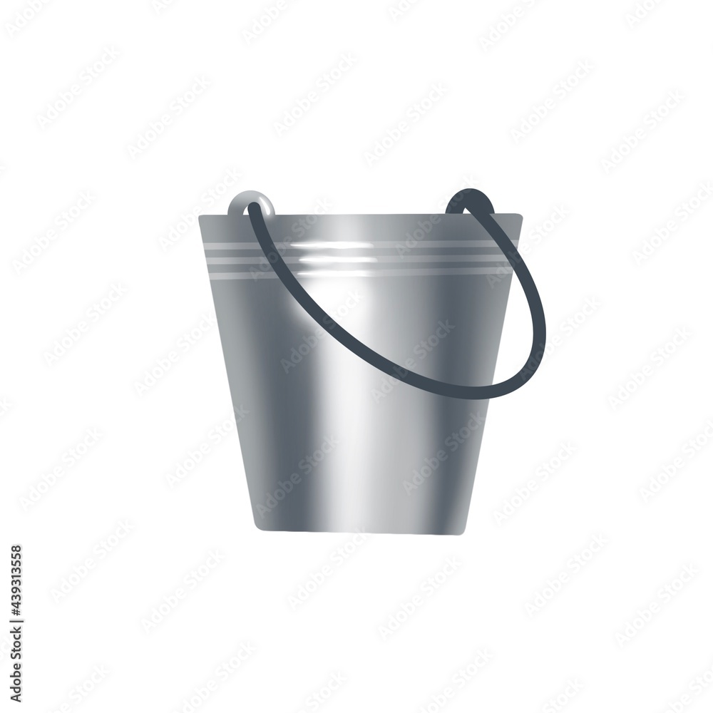 metal bucket on a white background, a separate item. metal bucket on a white background, a separate item.