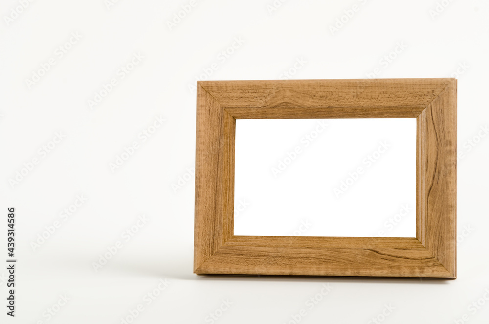Empty wooden frame on white background. Empty wooden frame on white background.