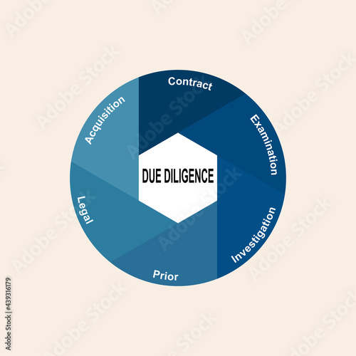 Diagram concept with Due Diligence text and keywords. EPS 10 isolated on white background