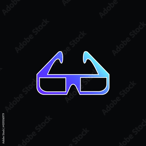 3D Glasses blue gradient vector icon