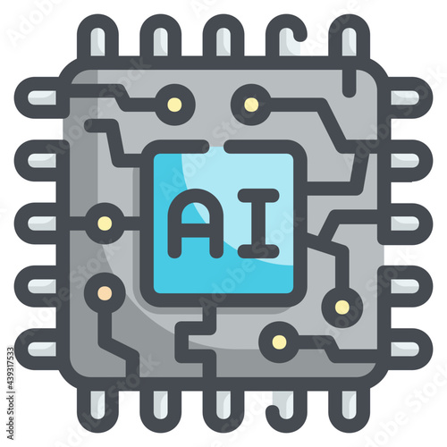 chip fill outline icon