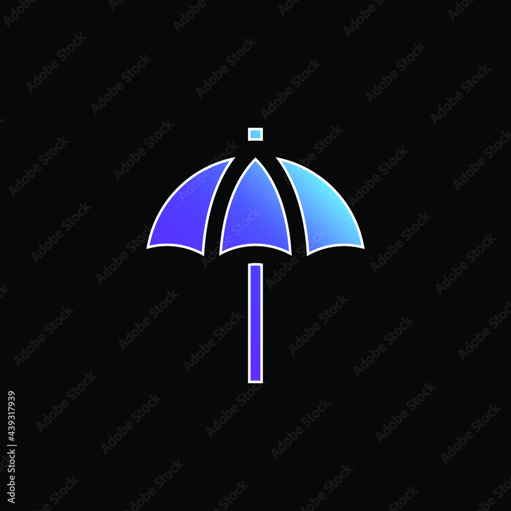 Beach Umbrella blue gradient vector icon