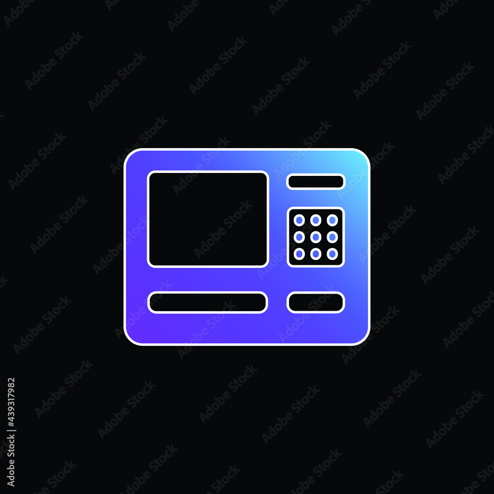 Airport ATM blue gradient vector icon Airport ATM blue gradient vector icon