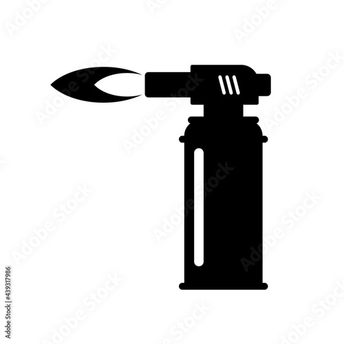 Blowtorch glyph icon. Clipart image isolated on white background