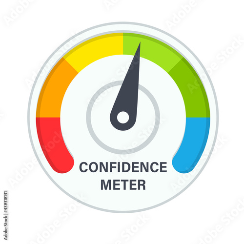 Confidence meter icon. Clipart image isolated on white background