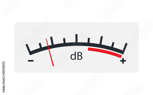 Decibel meter scale icon. Clipart image isolated on white background