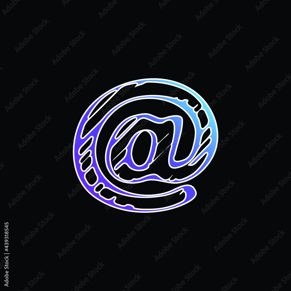 Arroba Sketched Social Symbol Outline blue gradient vector icon Arroba Sketched Social Symbol Outline blue gradient vector icon