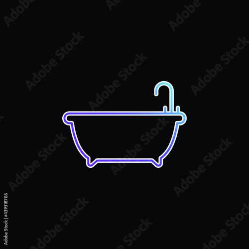 Bathtub blue gradient vector icon