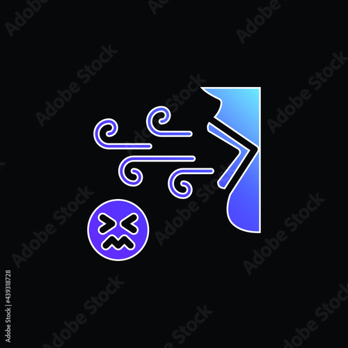 Bad Breath blue gradient vector icon