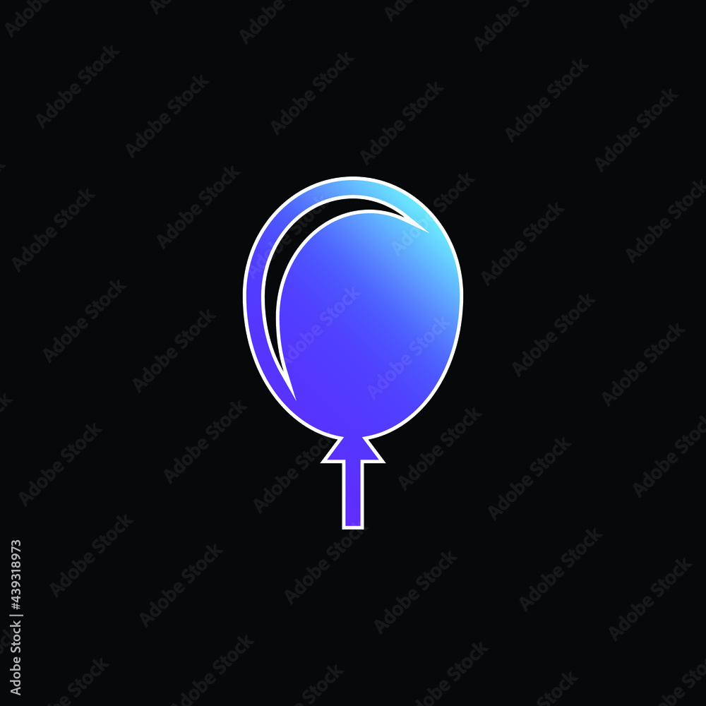 Balloon blue gradient vector icon Balloon blue gradient vector icon