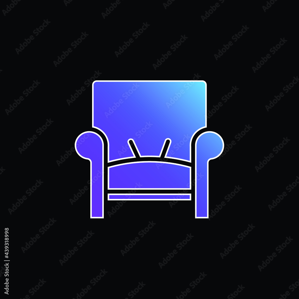 Armchair blue gradient vector icon Armchair blue gradient vector icon