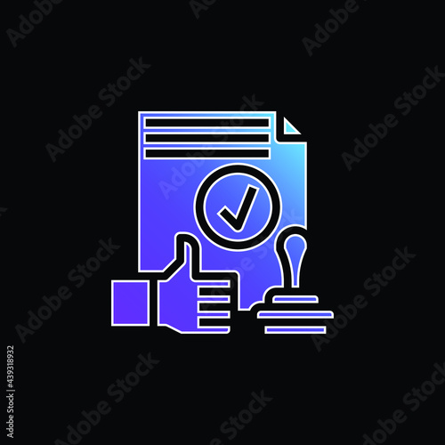 Approval blue gradient vector icon