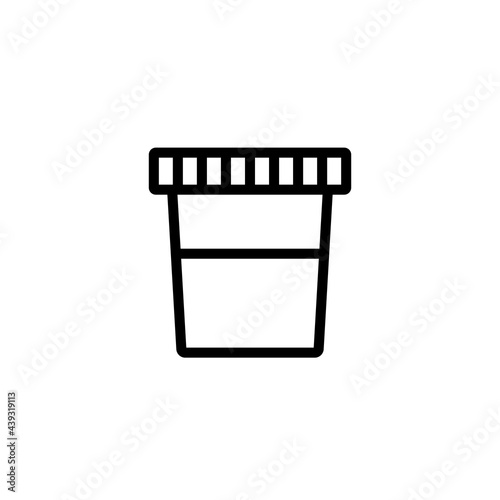 Urine test cup line icon. Clipart image isolated on white background