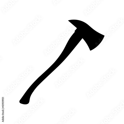 Firefighter axe silhouette icon. Clipart image isolated on white background