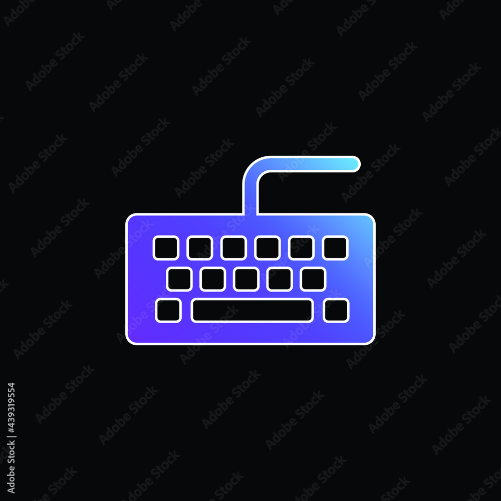 Black Keyboard blue gradient vector icon