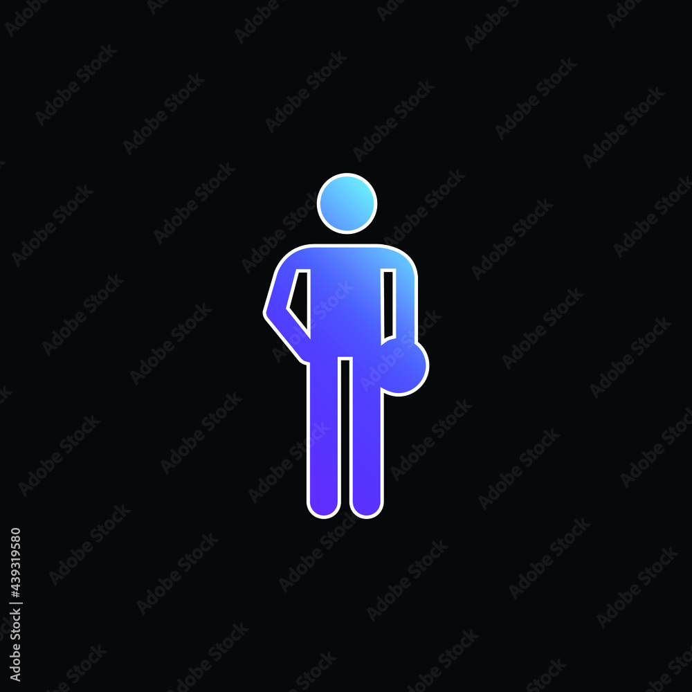 Fototapeta premium Bowling Silhouette blue gradient vector icon