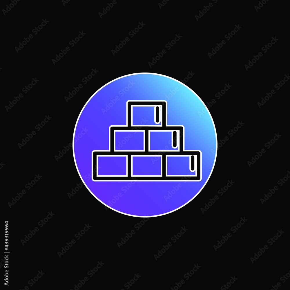 Bricks Outline Symbol Inside A Circle blue gradient vector icon Bricks Outline Symbol Inside A Circle blue gradient vector icon