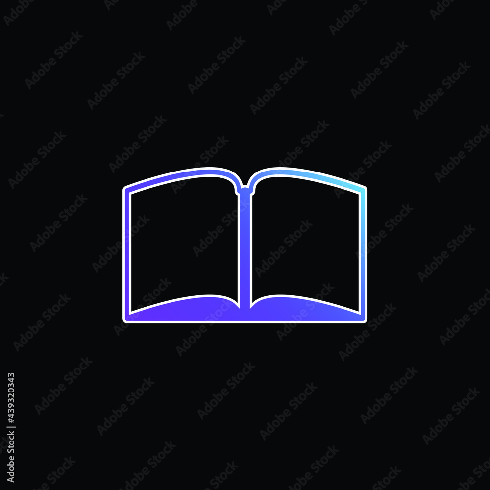 Book Open In The Middle blue gradient vector icon Book Open In The Middle blue gradient vector icon