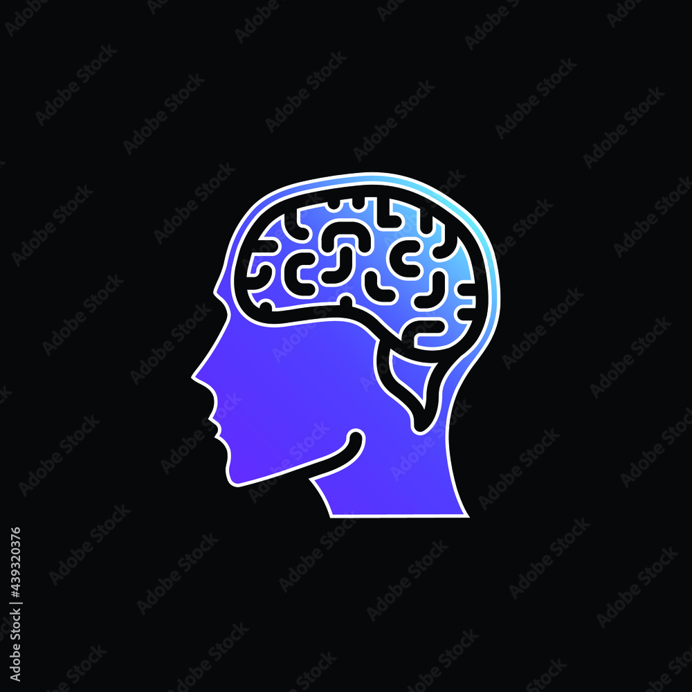 Brain blue gradient vector icon Brain blue gradient vector icon