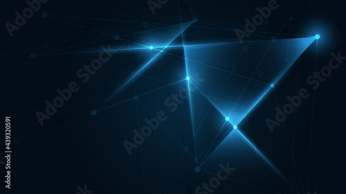 Abstract background connecting innovation dots and line communication concept