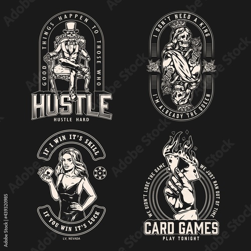 Casino vintage labels set