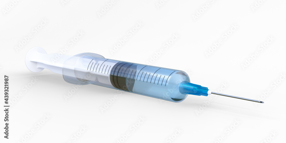Fototapeta premium Syringe isolated on white background. 3d rendering illustration