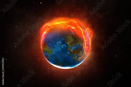 Fototapeta Naklejka Na Ścianę i Meble -  Global warming. Planet earth concept