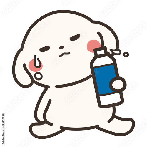 水を飲む犬